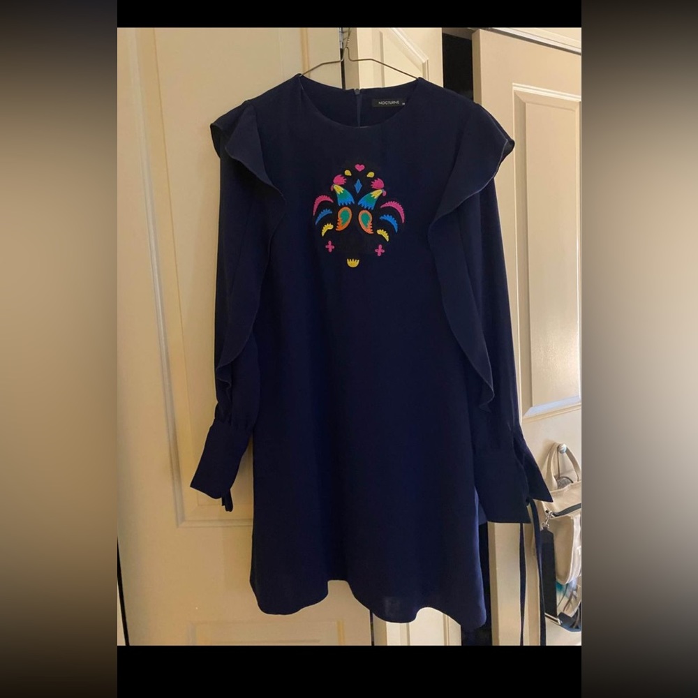 Navy turkish designer midi fun dress size small